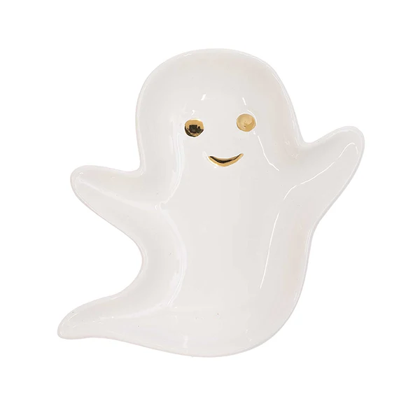 Platito Fantasma Halloween porcelana