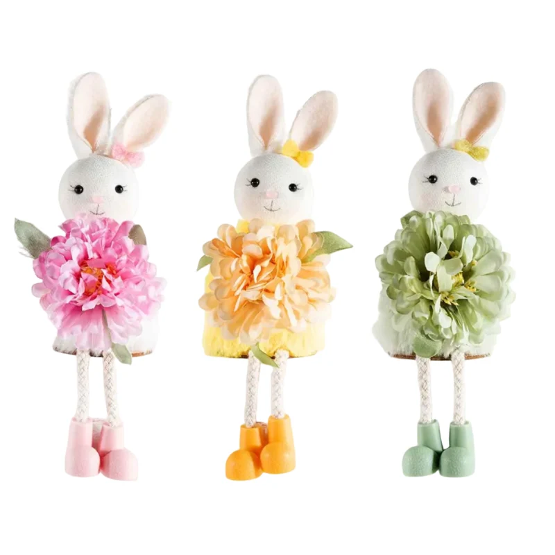 Conejita de Pascua con flor
