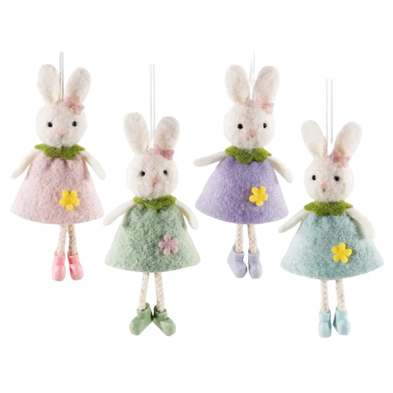 Conejita de pascua colgante con vestido