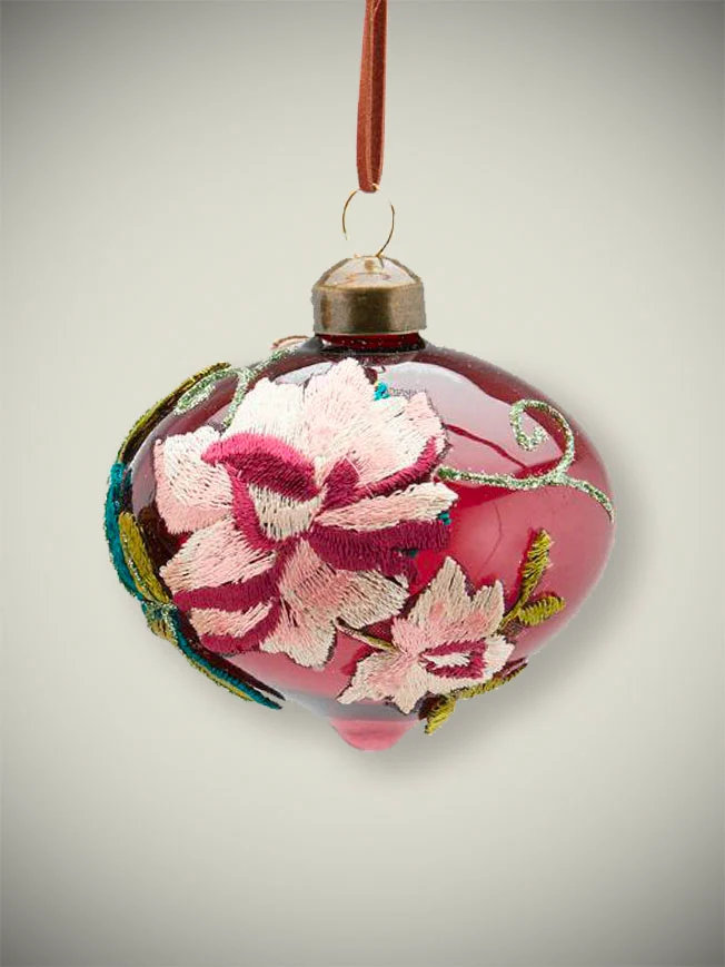 Bola Decoración Navidad 'Embroidery' Ovalada 8cm