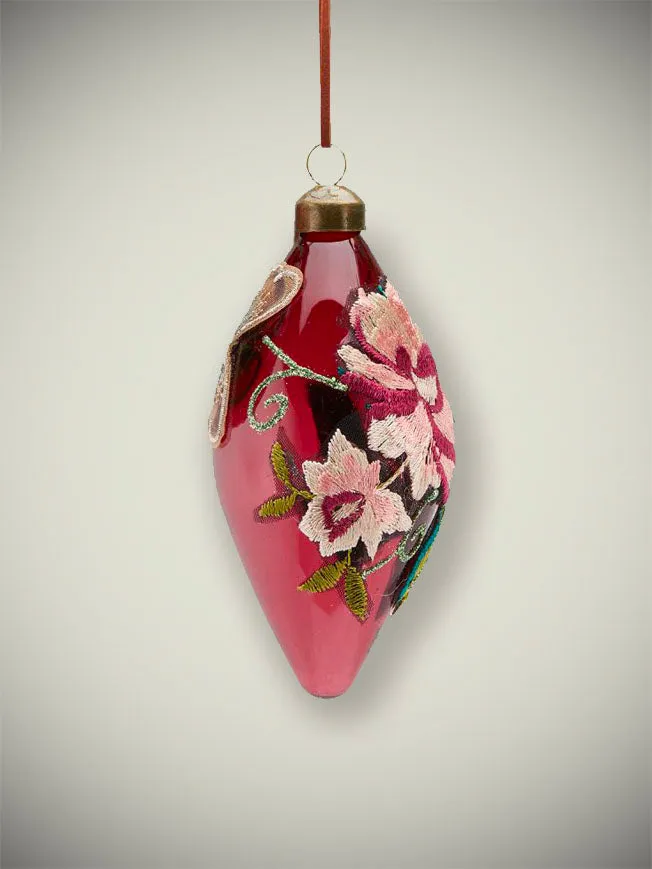 Bola Decoración Navidad 'Embroidery' Lágrima 8cm