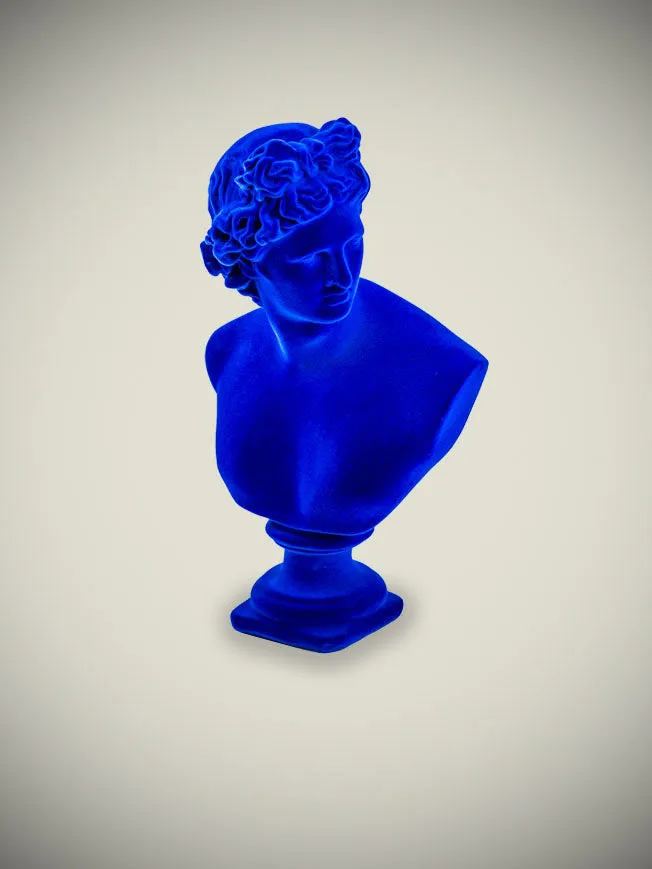 Busto Clásico de 'Apolo' en Azul Cobalto
