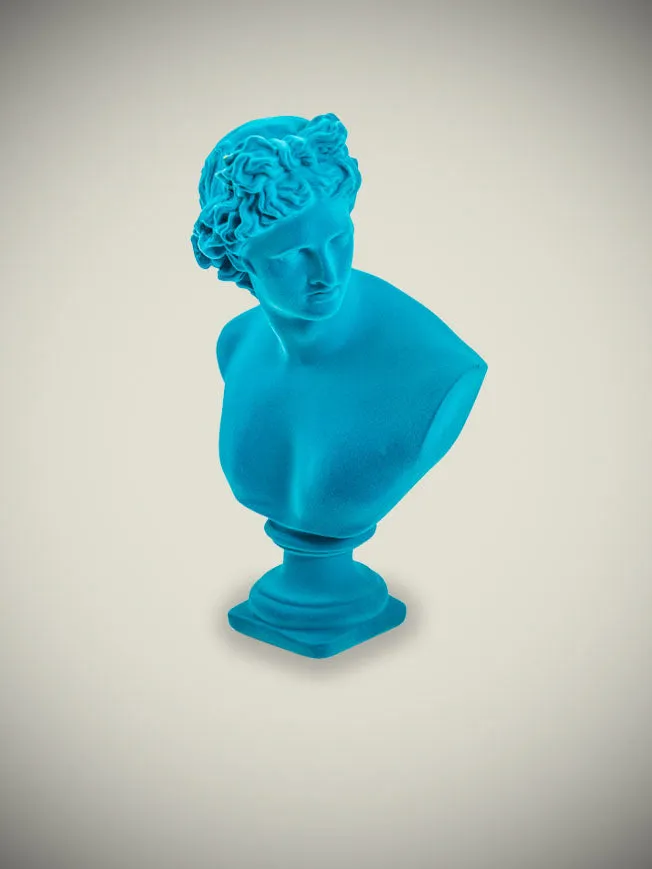 Busto Clásico de 'Apolo' en Azul Celeste