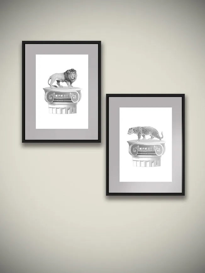 Láminas Decorativas 'León y Leopardo'