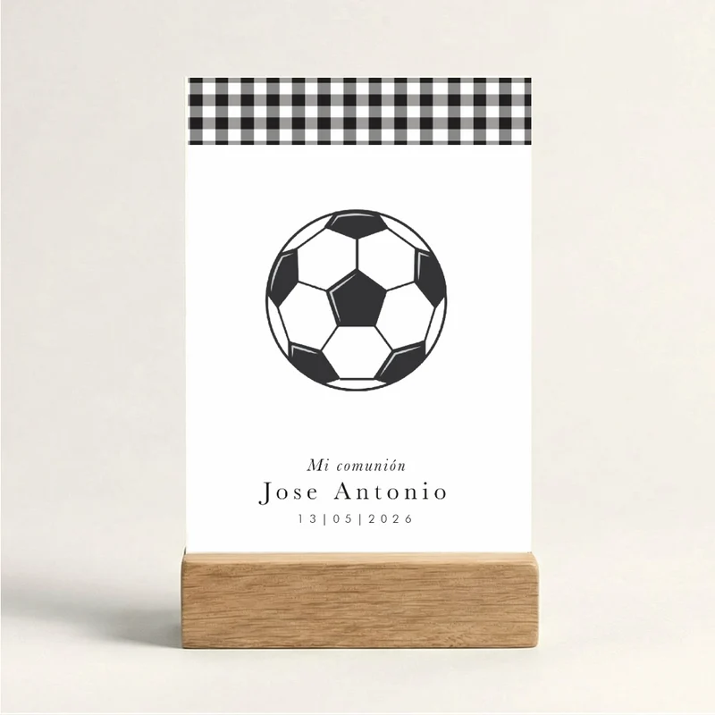 Centro de mesa con soporte de madera fútbol / 2 uds.