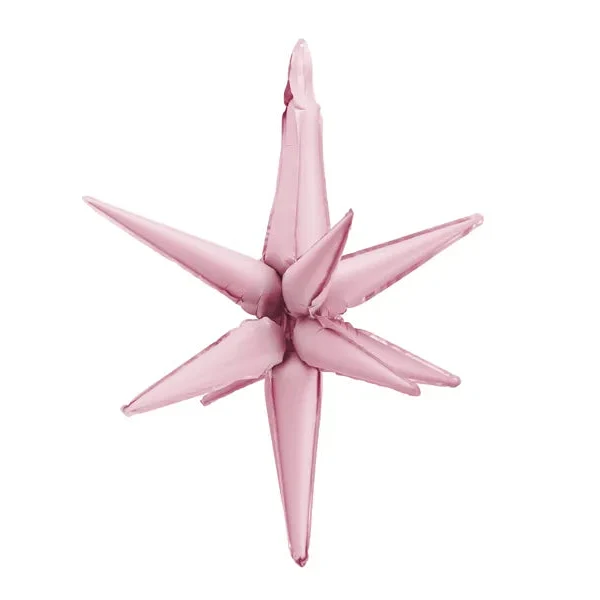Globo estrella 3D rosa mate NO HELIO