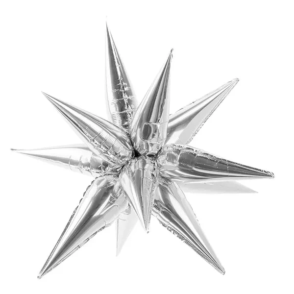 Globo estrella 3D plata NO HELIO