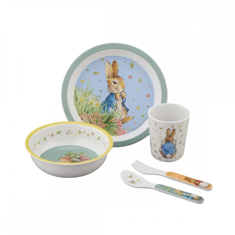 Pack Vajilla melamina verde Peter Rabbit
