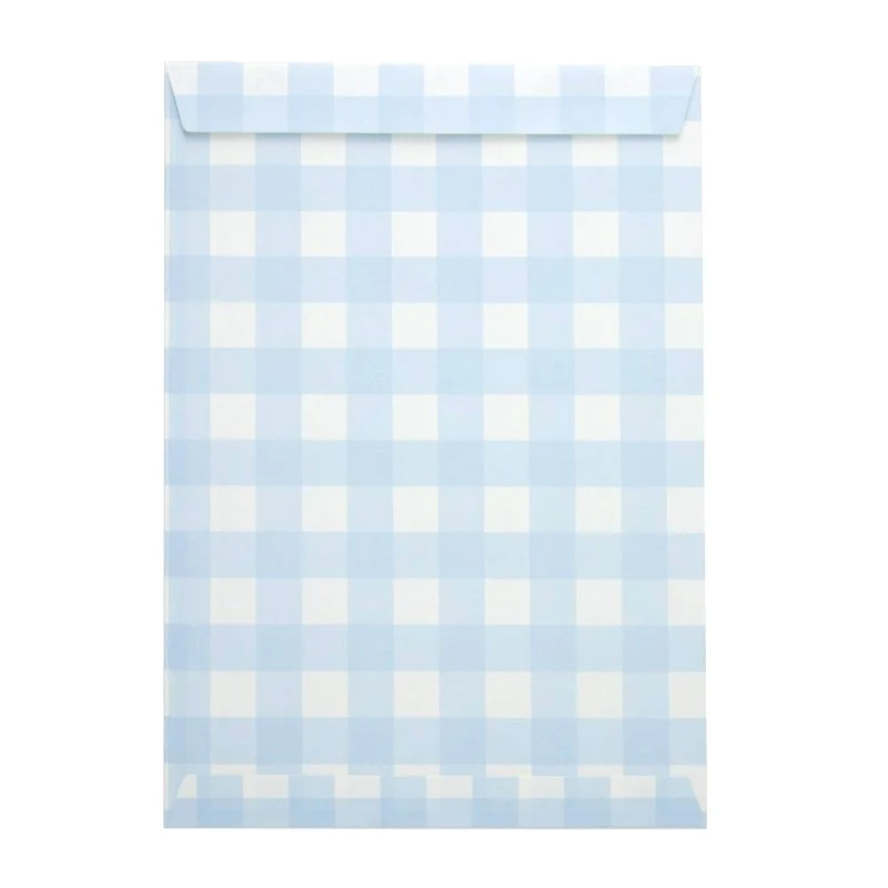 Bolsas papel cuadro vichy celeste/ 8 uds.