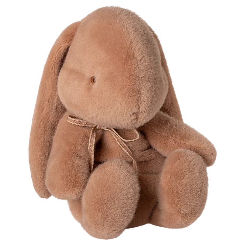Conejo de peluche rosa vintage con lazo M