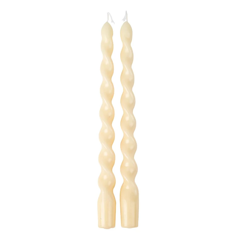 Conjunto de velas espirais cor marfim / 2 unid.