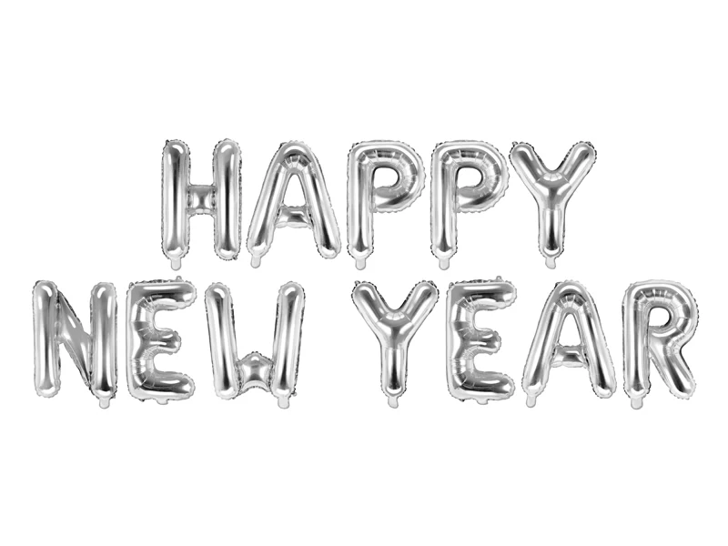 Globo foil Letras Plateadas 'Happy New Year'