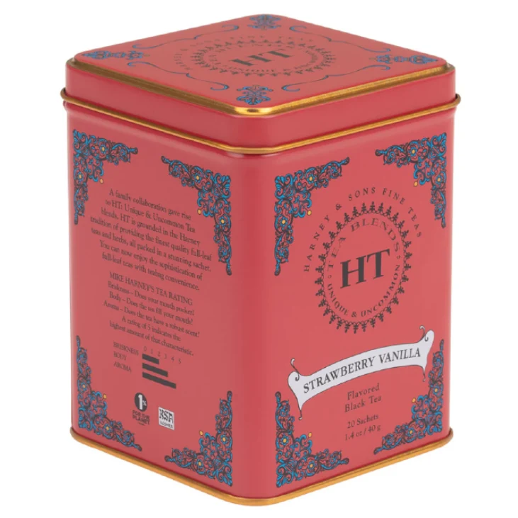 Lata de té Strawberry Vanilla Harney & Sons / 20 uds.