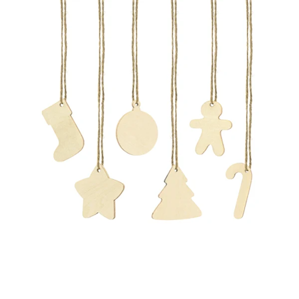 Etiquetas navidad de madera / 12 uds.