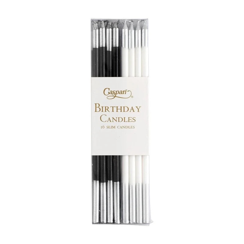 Mistura de velas longas Preto e Branco / 16 pcs.