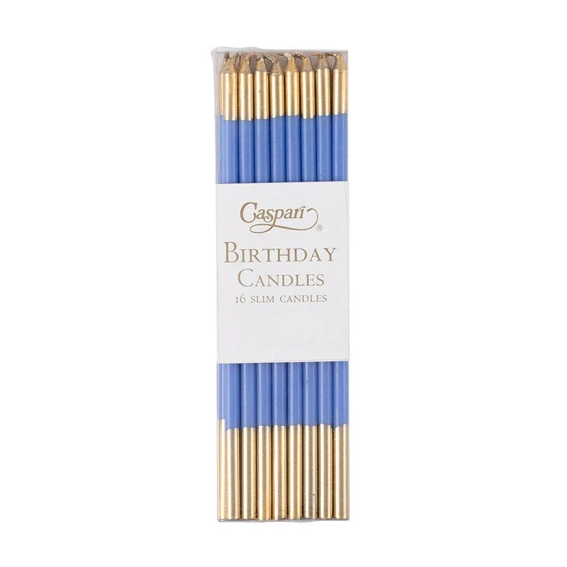 Velas compridas azul bicolor / 16 pcs.