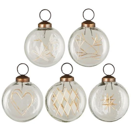 Enfeites de cristal para árvore / 5 unid.