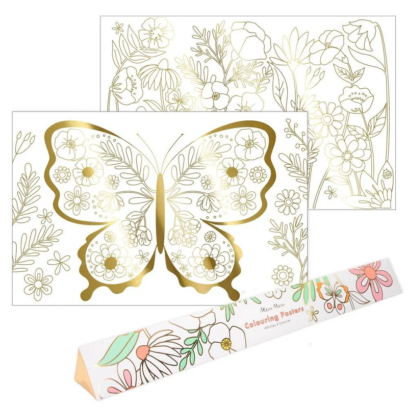 Posters para colorear mariposa