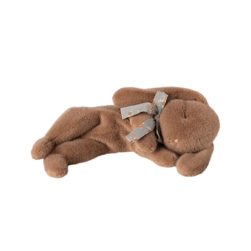 Conejito durmiente de peluche marrón S