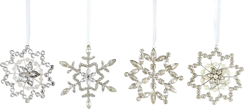 Enfeite de árvore de Natal em forma de floco de neve/S