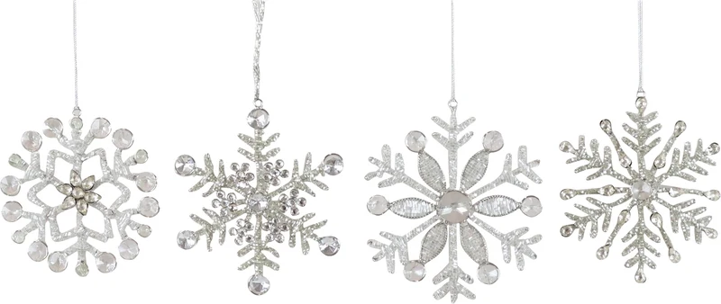 Enfeite de árvore de Natal em forma de floco de neve / M