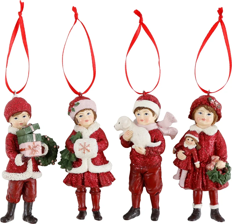 Enfeite de Natal vermelho para crianças