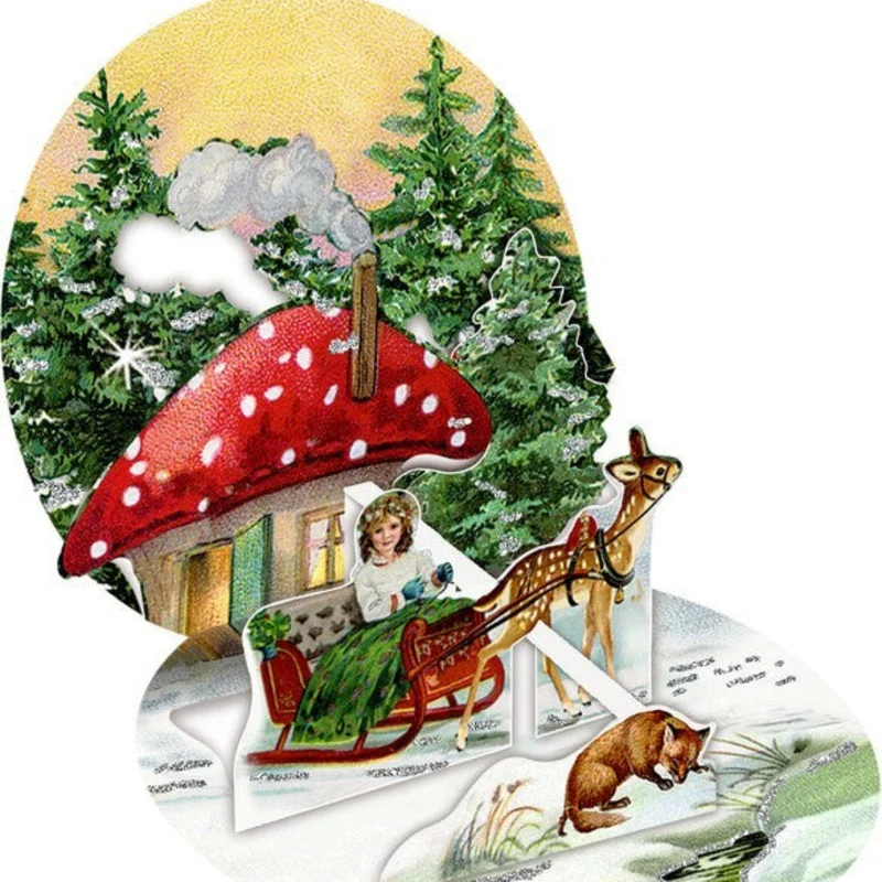 Tarjetas 3D navideñas para colgar Bright Christmas Time