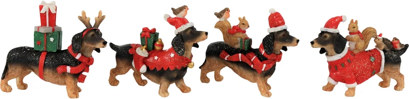 Adorno Perritos navideños