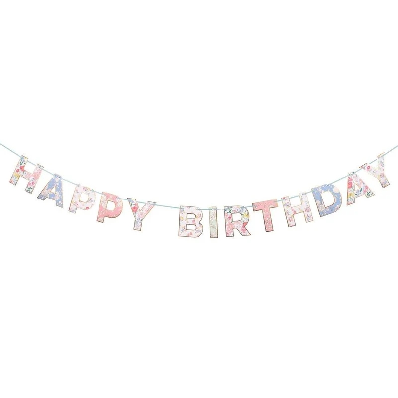 Guirnalda Happy Birthday flor English Garden