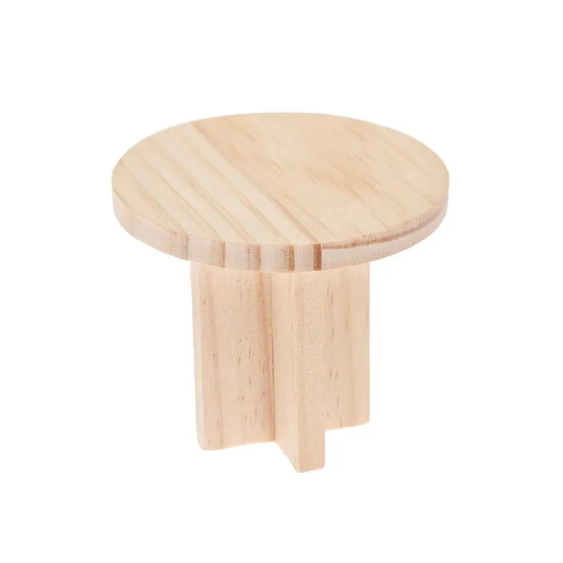 Mesa redonda madera miniatura ratón