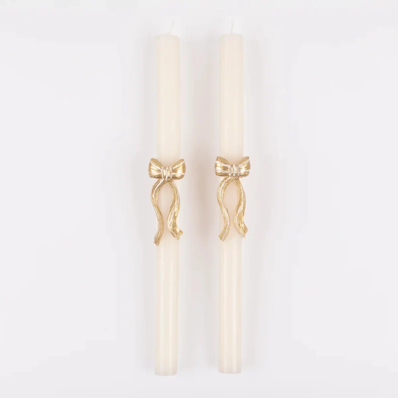 Set vela largas con lazo dorado 3D