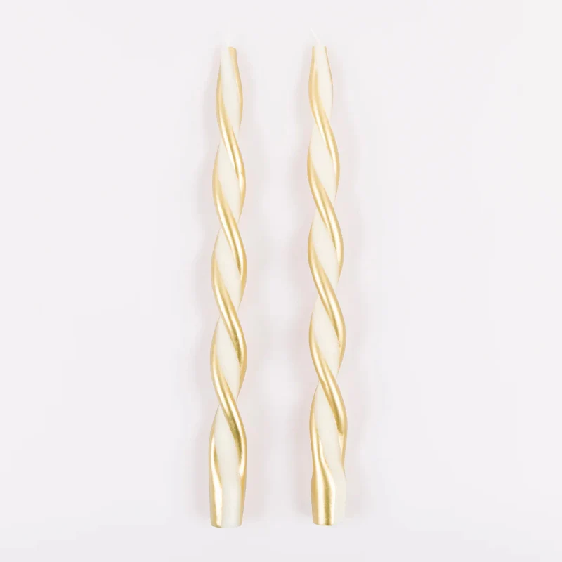 Conjunto de velas longas Twist Gold