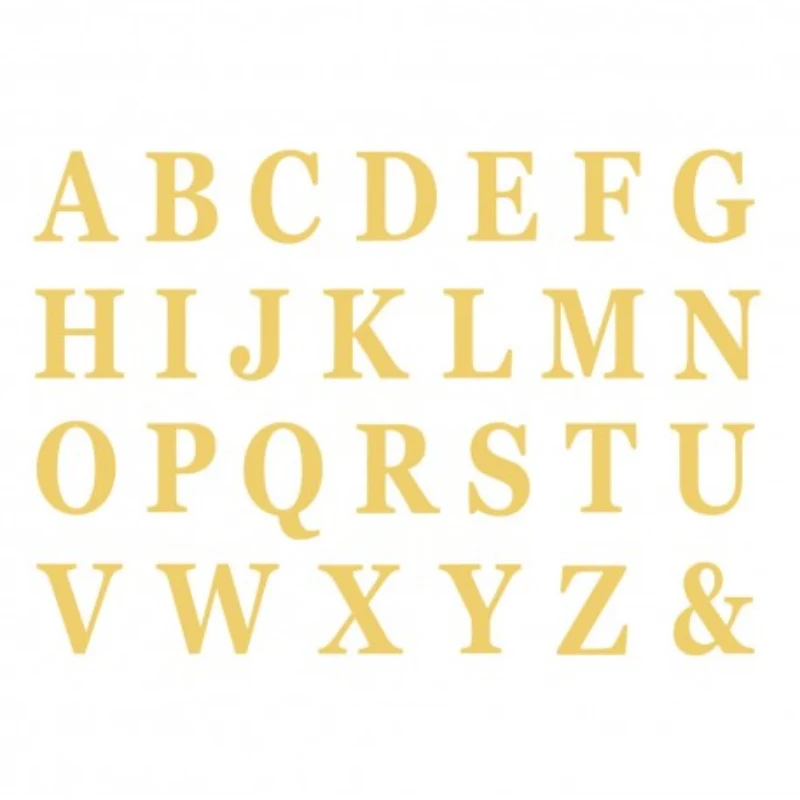 Conjunto de letras douradas autocolantes / 48 letras
