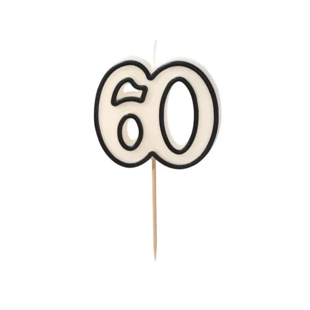 Vela número 60 borde negro