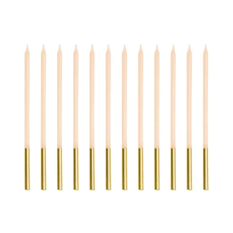 Velas largas bicolor beige basic / 12 ud.