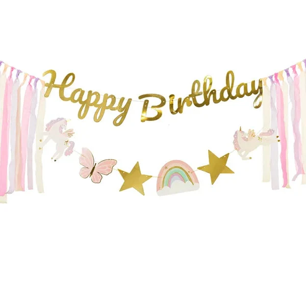 Guirlanda XL Feliz Aniversário Unicórnio