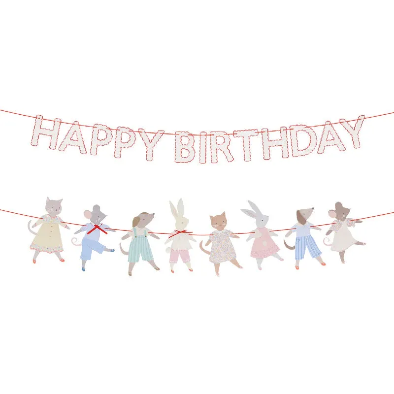 Feliz Aniversário Amigos Animais Garland