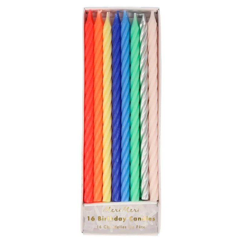 Velas Longas Neon Twisted / 16 unidades
