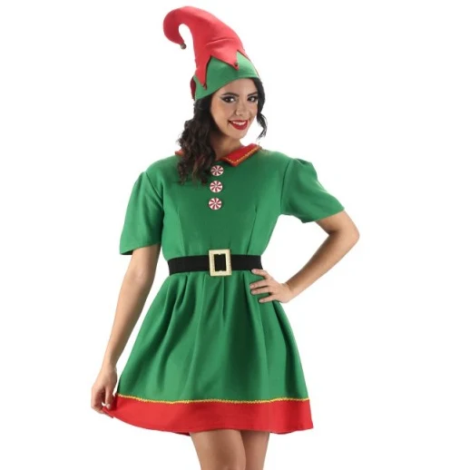 Vestido de duende adulto com chapéu