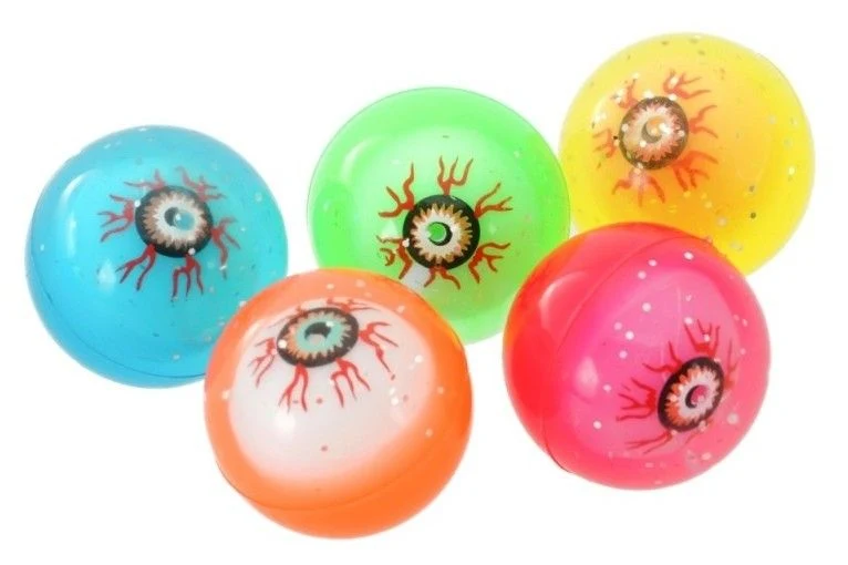 Pelotas saltarinas ojos halloween multicolor