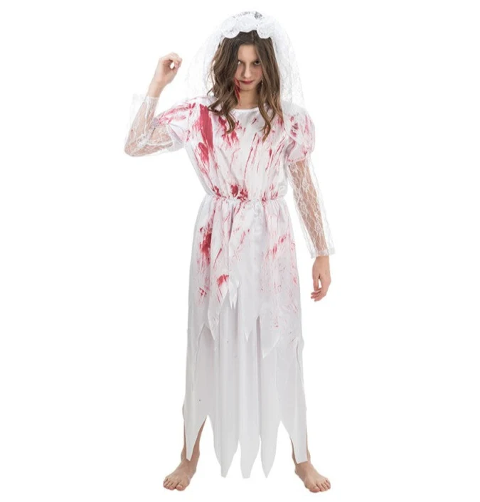 Fato de noiva Camilla zombie com véu