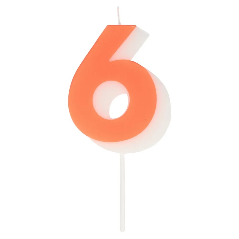 Vela número 6 neon