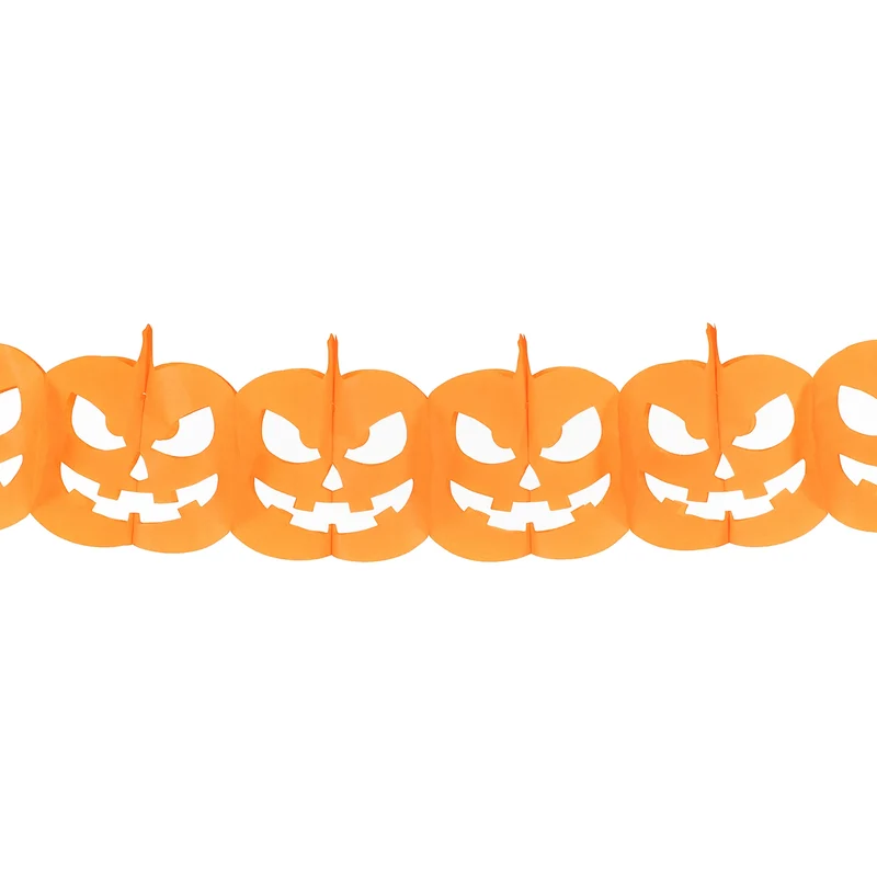 Grinalda de abóbora de papel de seda básica para o Halloween