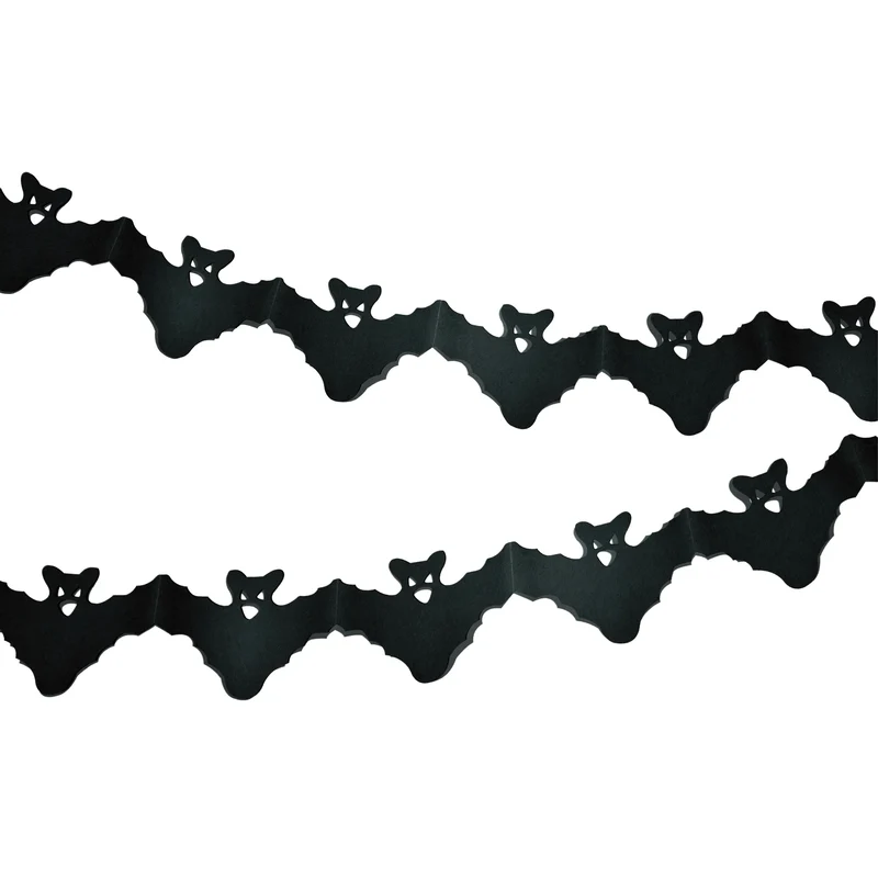 Grinalda de morcegos de papel de seda básica para o Halloween