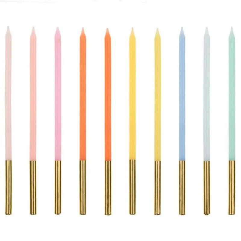 Velas largas colores pastel basic / 10 ud.