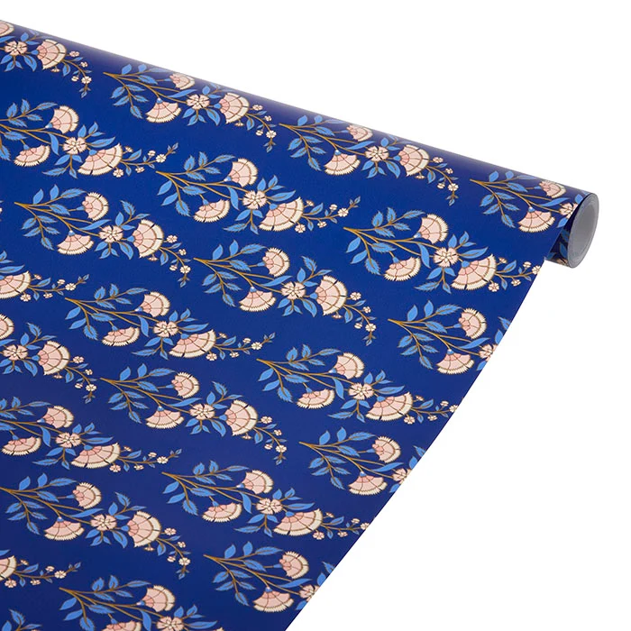 Papel de regalo block print Indigo / 10 m.