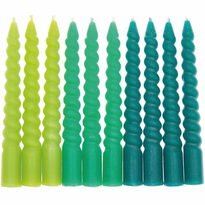 Mistura de velas verdes espirais