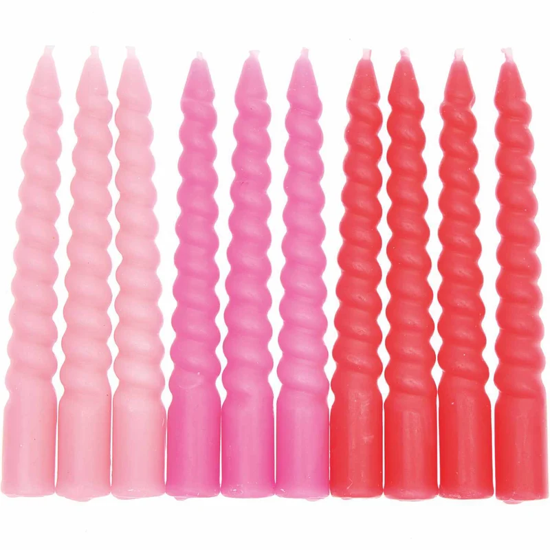Mistura de velas espirais cor-de-rosa