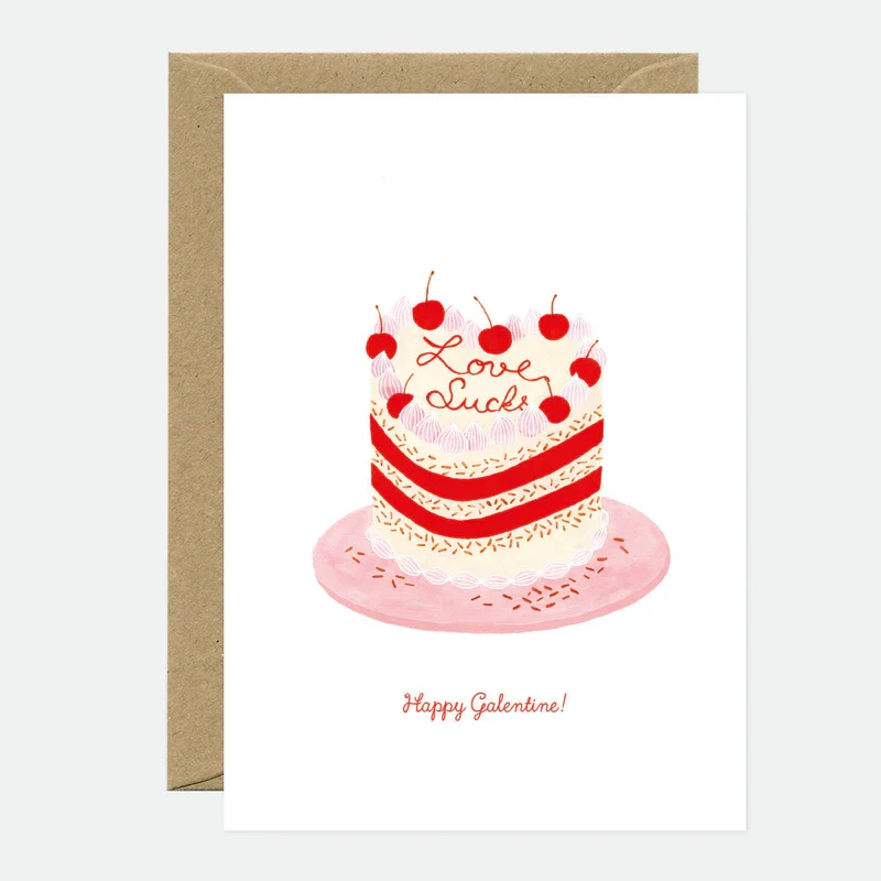 Tarjeta felicitación Love Sucks Cake