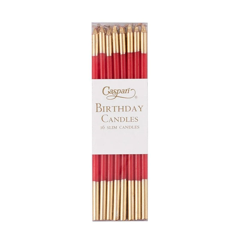 Velas longas vermelhas bicolores / 16 pcs.